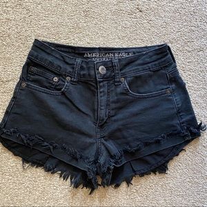 American Eagle black denim shorts